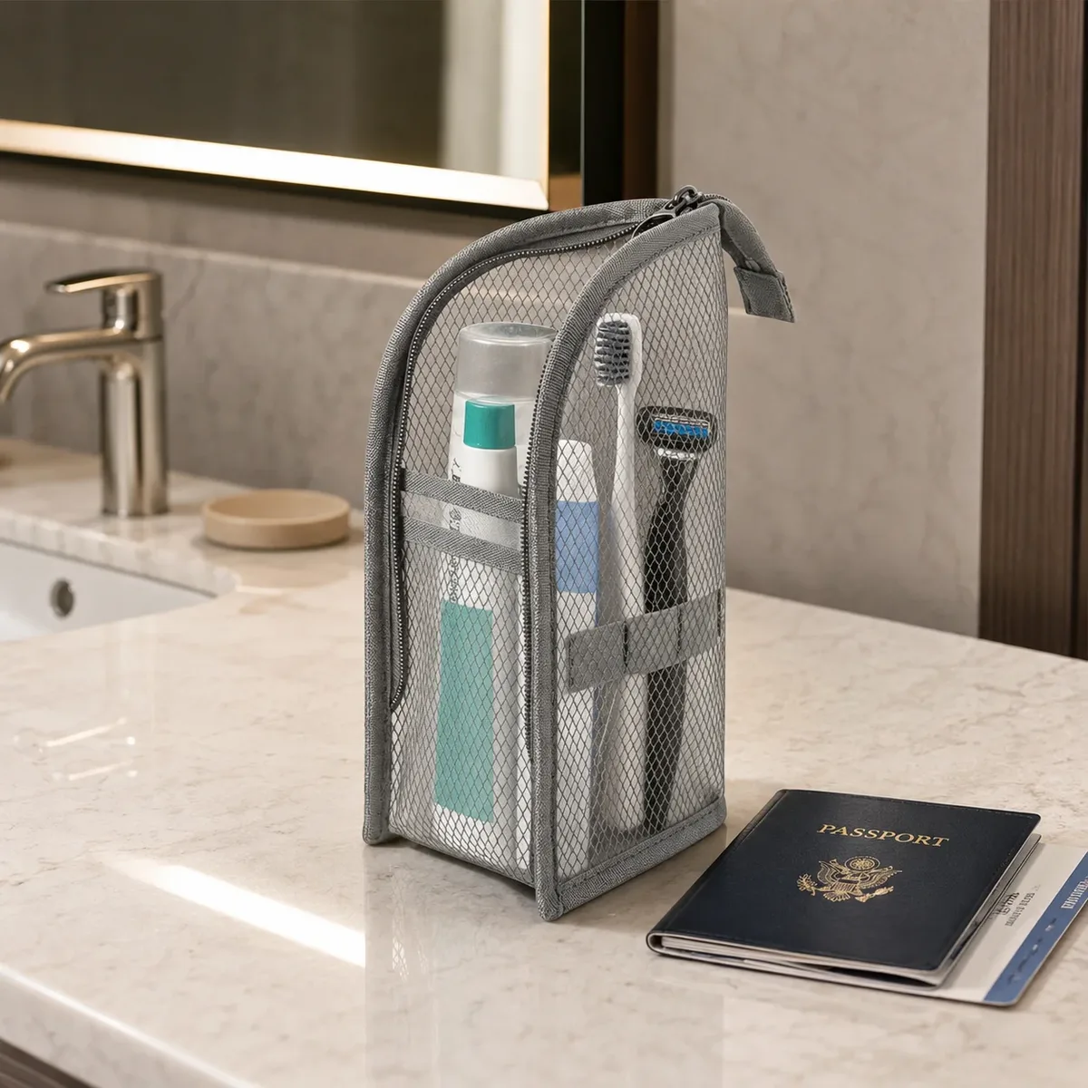 trousse de toilette autoportante en eva, étanche, organisateur de voyage portable, pochette de lavage pour cosmétiques, idéale pour les voyages d'affaires et les escapades de fin de semaine.