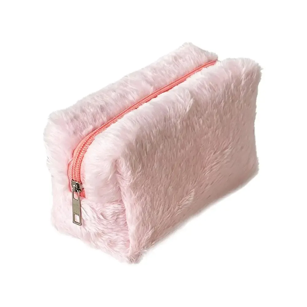 trousse de maquillage en peluche de grande capacité, organiseur de toilette portable pour les voyages et l'usage quotidien 