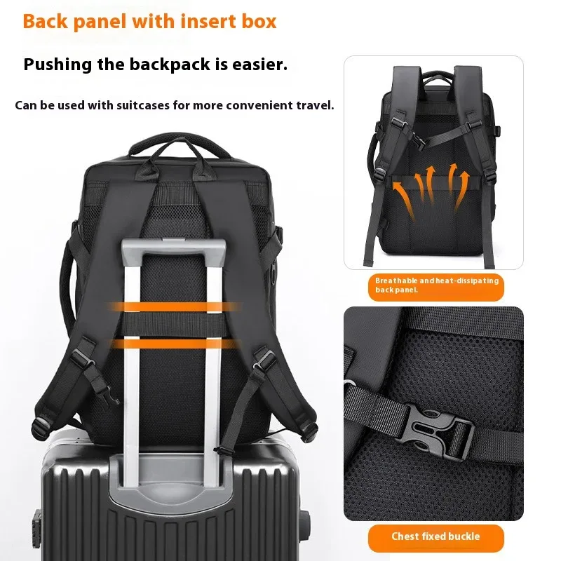 sac de voyage, sac à dos grande capacité, sac à dos extensible pour voyage d'affaires, sac à dos, sac de cabine pour hommes d'affaires