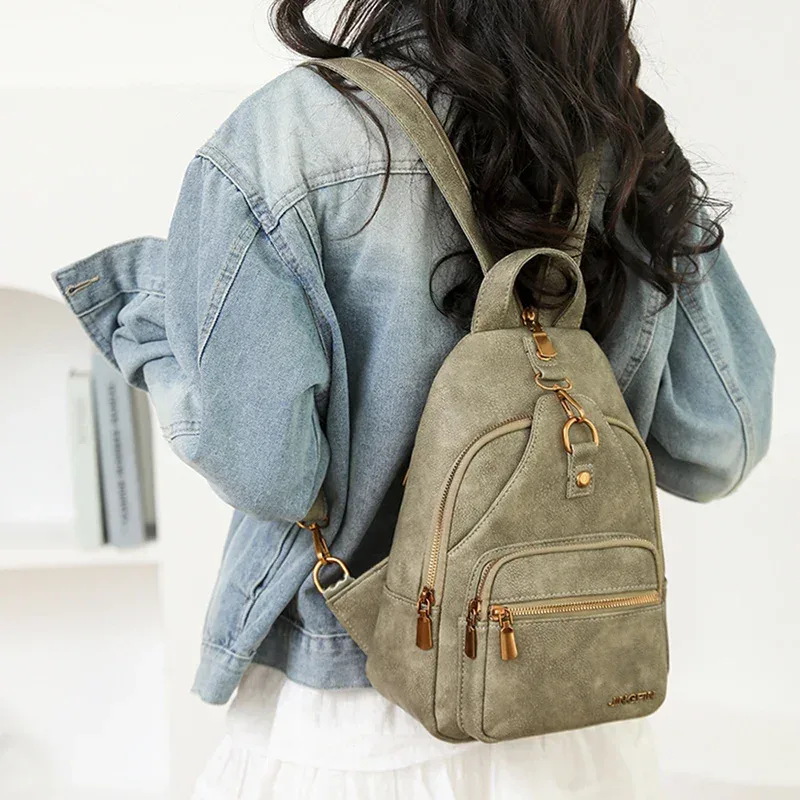 sac à dos rétro concis en pu pour femmes, sac de voyage polyvalent de grande capacité, à la mode, sens avancé, décontracté, nouvelle collection 2025
