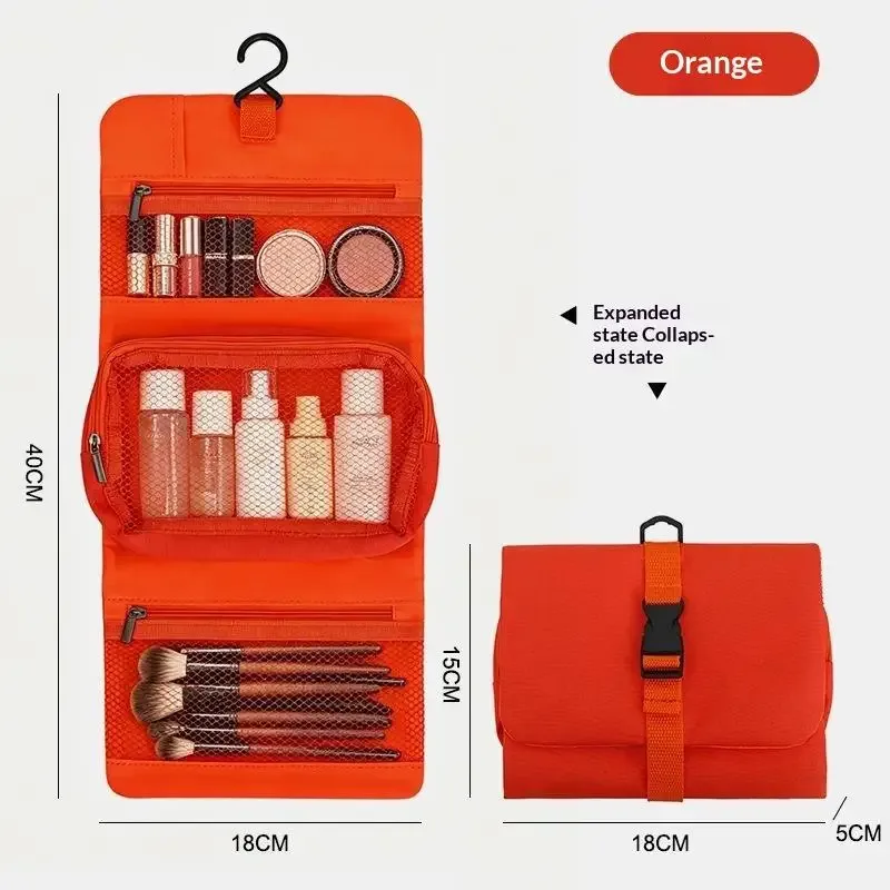 trousse de toilette pliable et détachable, grande capacité avec crochet, sac de rangement pour articles de toilette pour hommes en voyage d'affaires, sac de voyage pour cosmétiques pour femmes