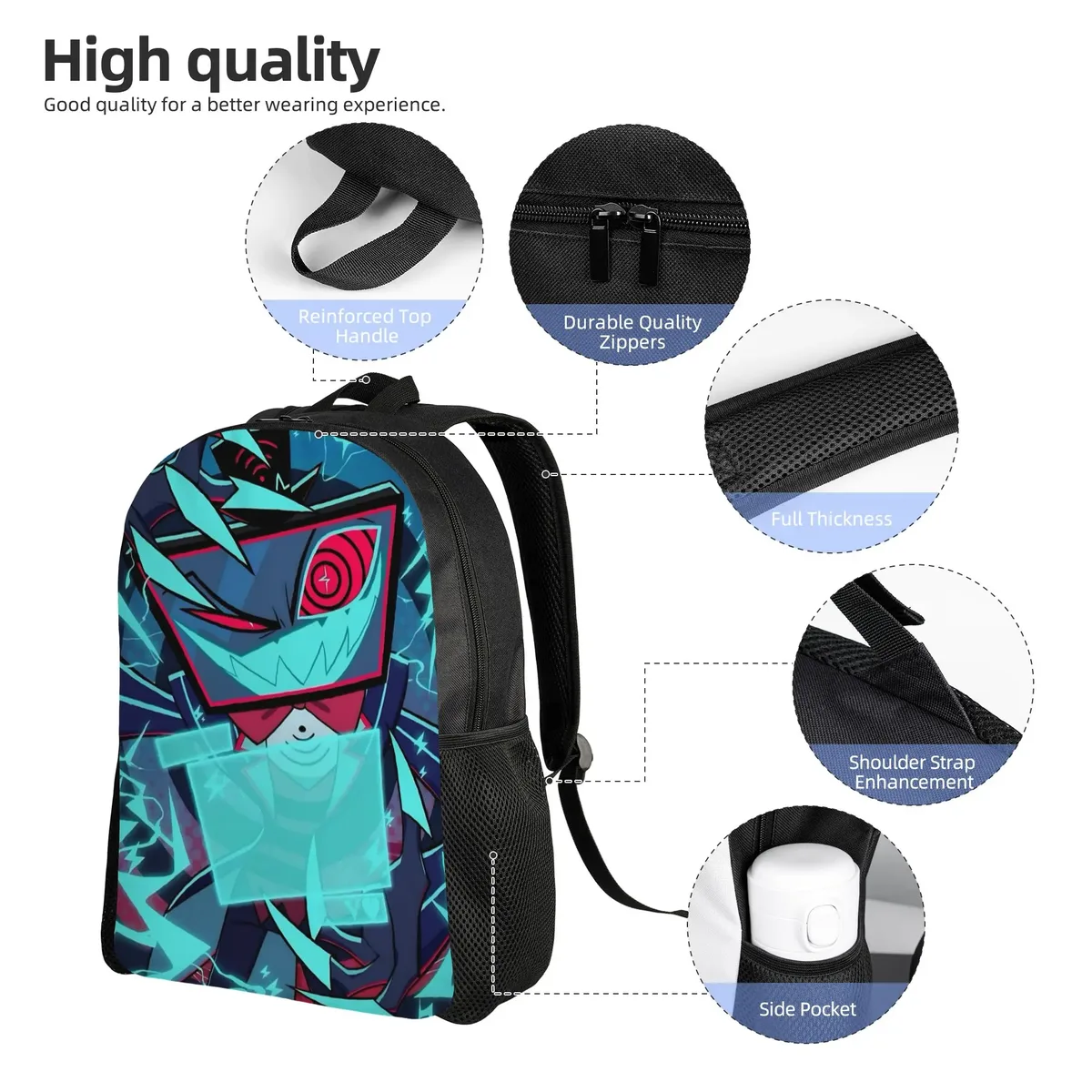 sac à dos vox hazbined hotels pour hommes et femmes, sac à dos décontracté pour le lycée, le travail, le quotidien, pour ordinateur portable, en toile, cadeau