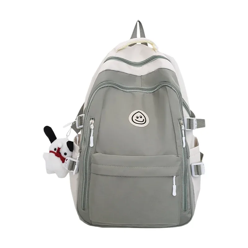 sac à dos décontracté en nylon grande capacité pour étudiantes, sac à bandoulière double pour ordinateur portable, idéal pour l'université