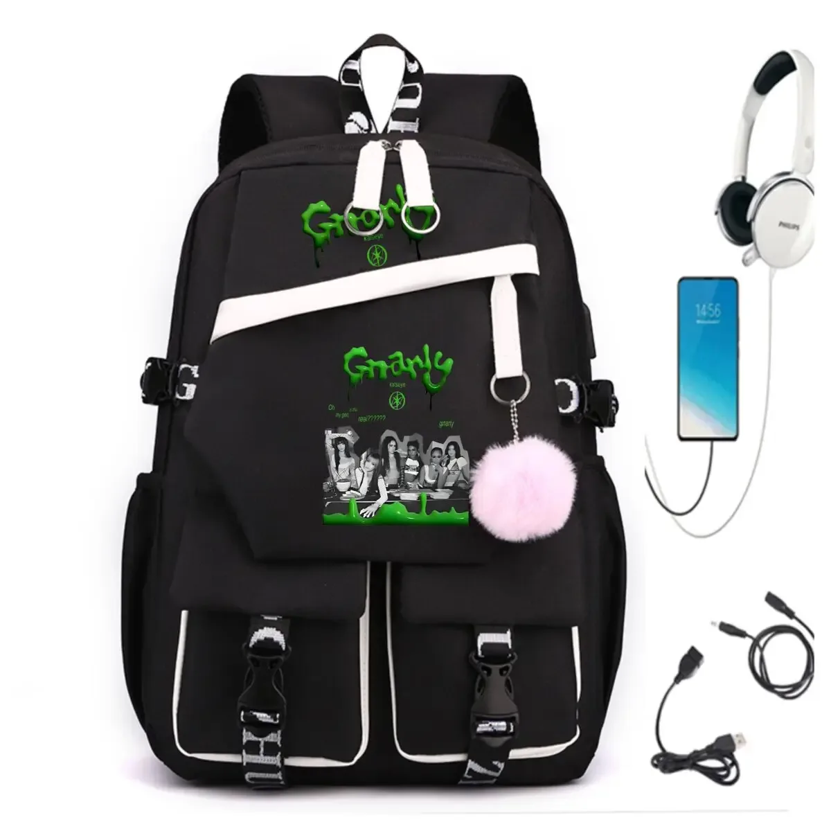 sacs d'école y2k katseye pour adolescentes, style coréen ulzzang, cadeau de rentrée scolaire, sac à dos pour étudiantes, sac de voyage imprimé kpop girls group