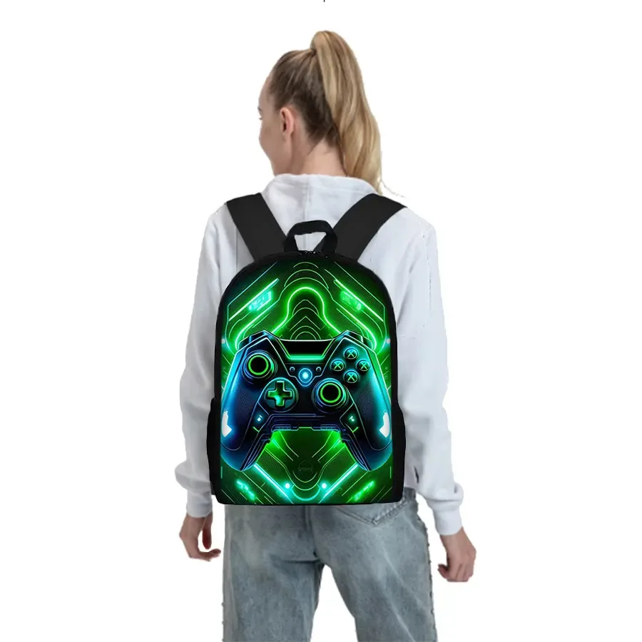 sac à dos à motif console de jeu, ensemble de trois pièces, pour garçons et filles, meilleurs cadeaux, sac à dos scolaire 2d plat dessin animé pour enfants