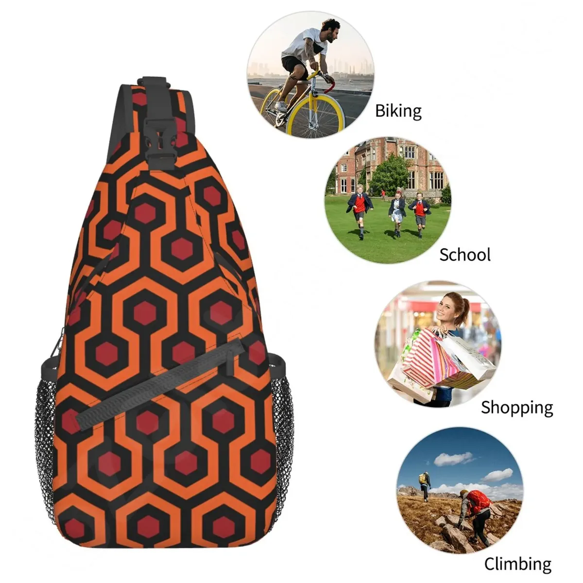 the shining overlook hotel crossbody sling backpacks, chest sling backpacks for women and men, casual for travel and hiking