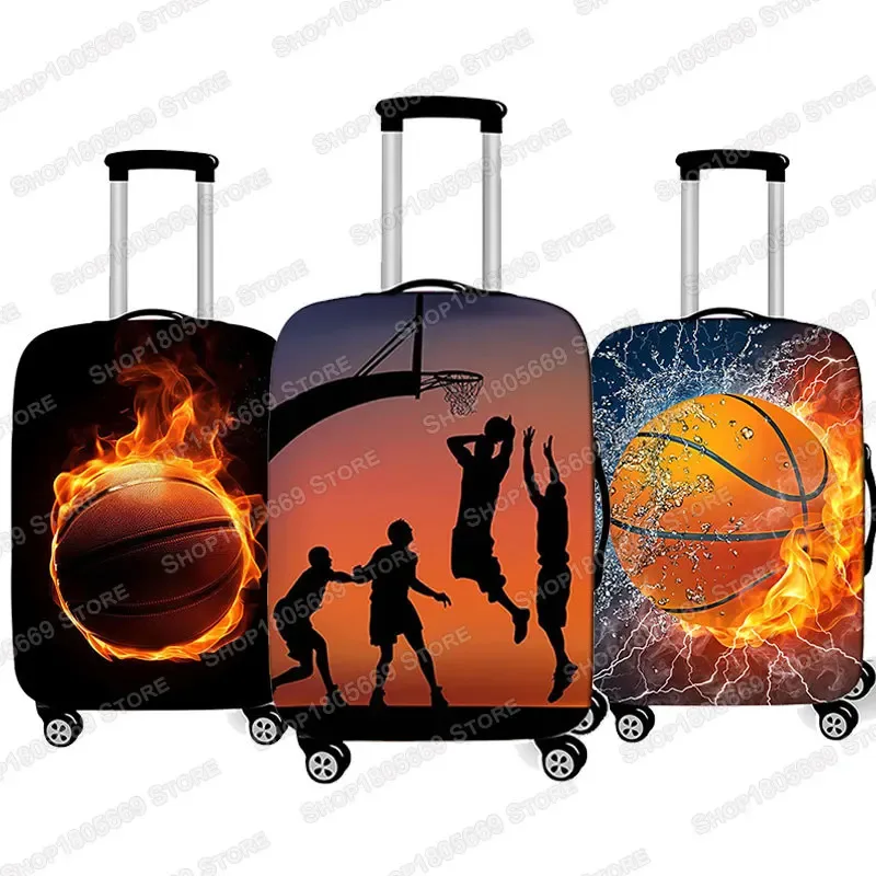Housses de valise de basket-ball imprimées en 3D, accessoires de voyage, boîtier de chariot, housse anti-poussière élastique, fournitures de bagages de 18 à 32 pouces