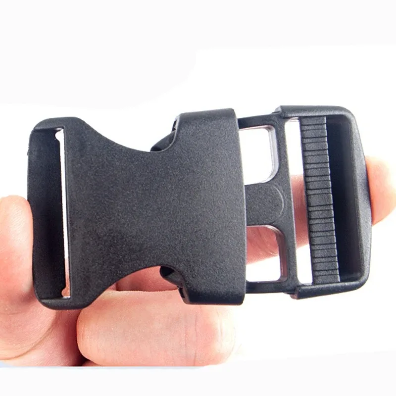 boucles à dégagement rapide 25mm/38mm, clips en plastique réglables pour sangles de sac à dos, paracord noir, équipement de bricolage pour parachute, 2/5/10 pièces