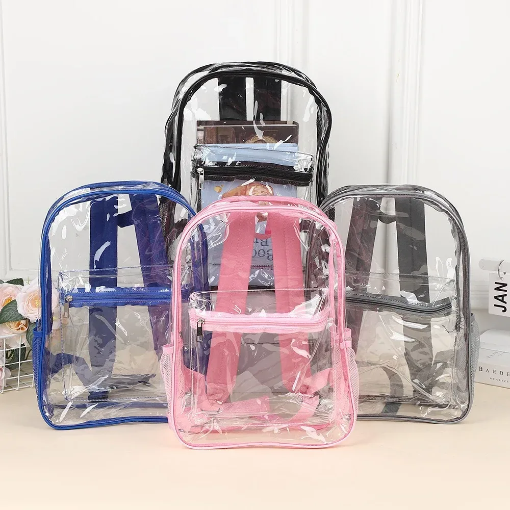 sac à dos en pvc transparent pour femme – sac étanche transparent de grande capacité pour la plage, la natation et les voyages