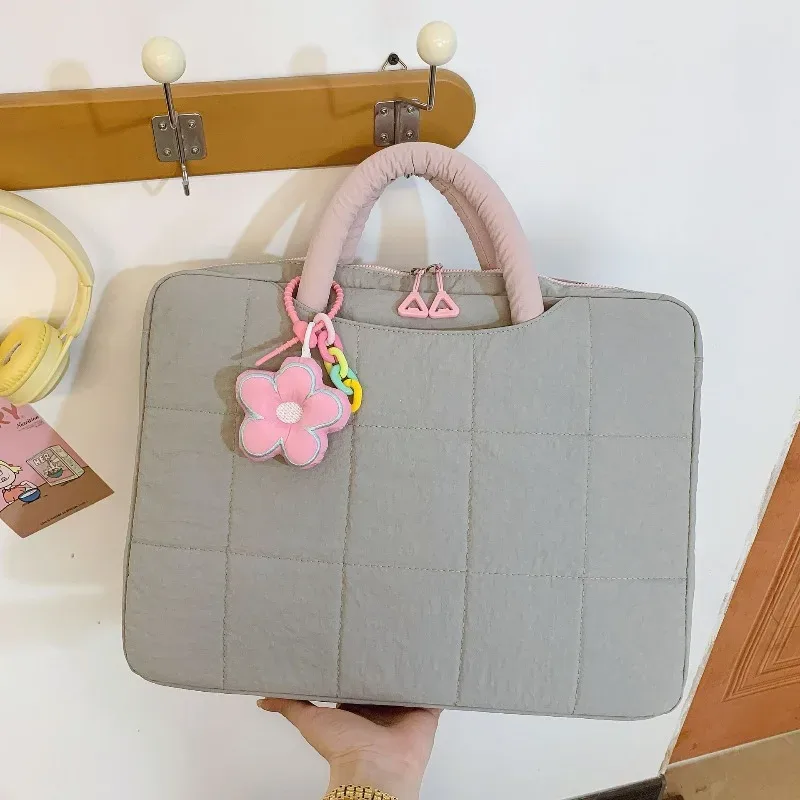 housse d'ordinateur portable matelassée 14/16 pouces, sacoche de transport pour ordinateur portable, étui pour ordinateur portable, sac à main portable pour femme