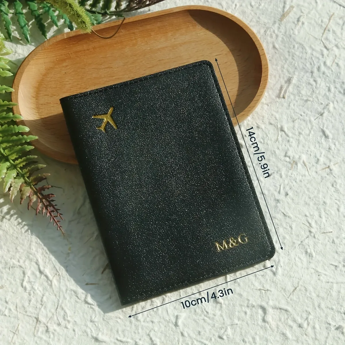 étui de protection personnalisé en cuir pu pour passeport avec lettres dorées, porte-passeport épaissi personnalisé