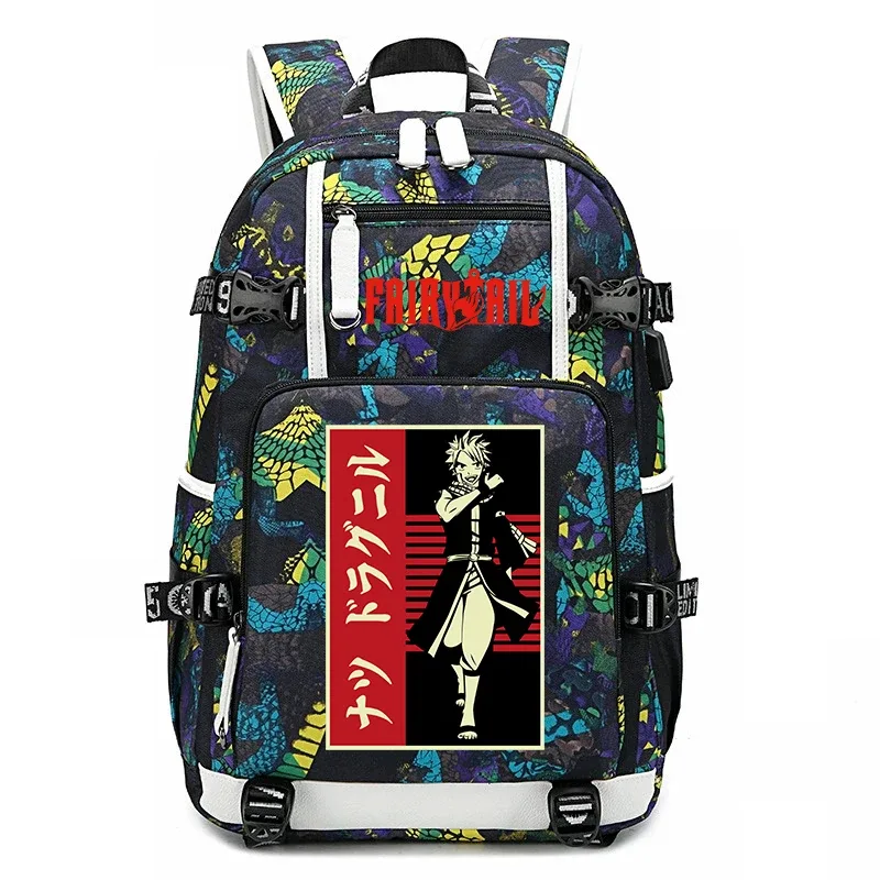 sac à dos d'école imprimé fairy tail anime, grande capacité, sac à livres pour adolescents et enfants, sac à dos de voyage décontracté
