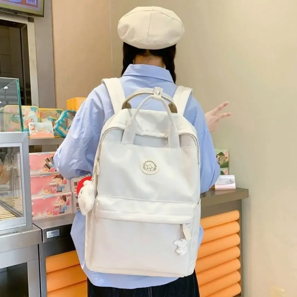 sac à dos étanche pour femmes, grande capacité, en nylon, de voyage, ergonomique, couleur unie, pour ordinateur portable, livre, étudiant