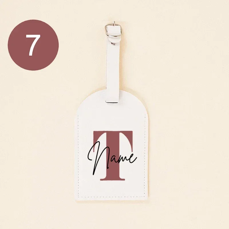 étiquette de bagage monogramme personnalisée en pu, initiale avec nom en cuir pour valise, bagages, sac à main, étiquette de sac de voyage, meilleurs cadeaux