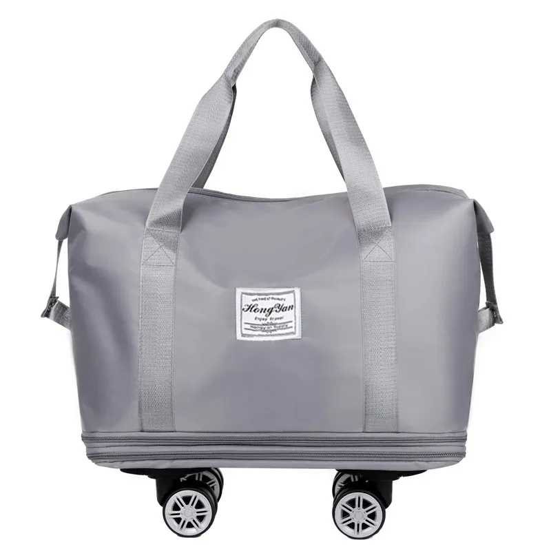 bagage extensible à roue universelle, sac de voyage léger de grande capacité avec rangement de séparation sèche et humide