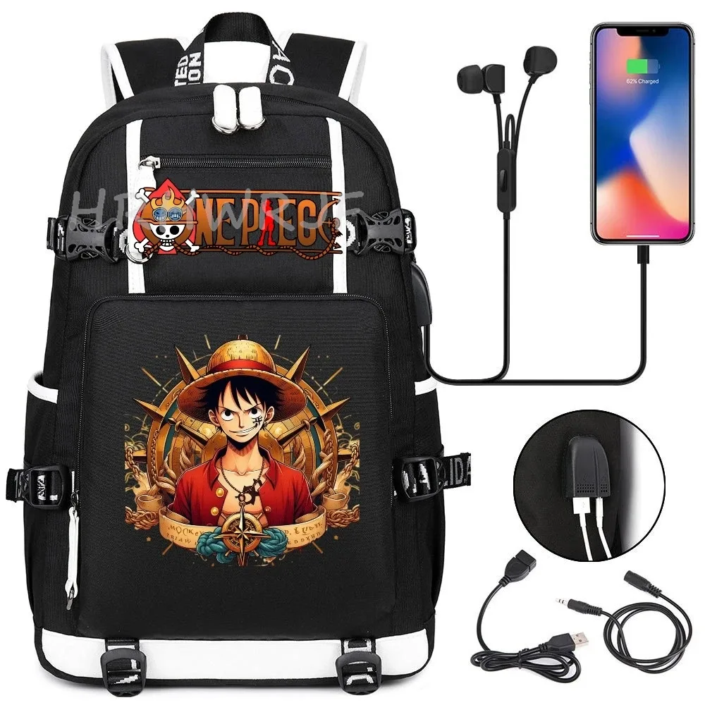 sac à dos one piece monkey d luffy, simple, grande capacité, pour le sport, les voyages, les loisirs, l'école, pour ordinateur portable, unisexe, mochila de voyage