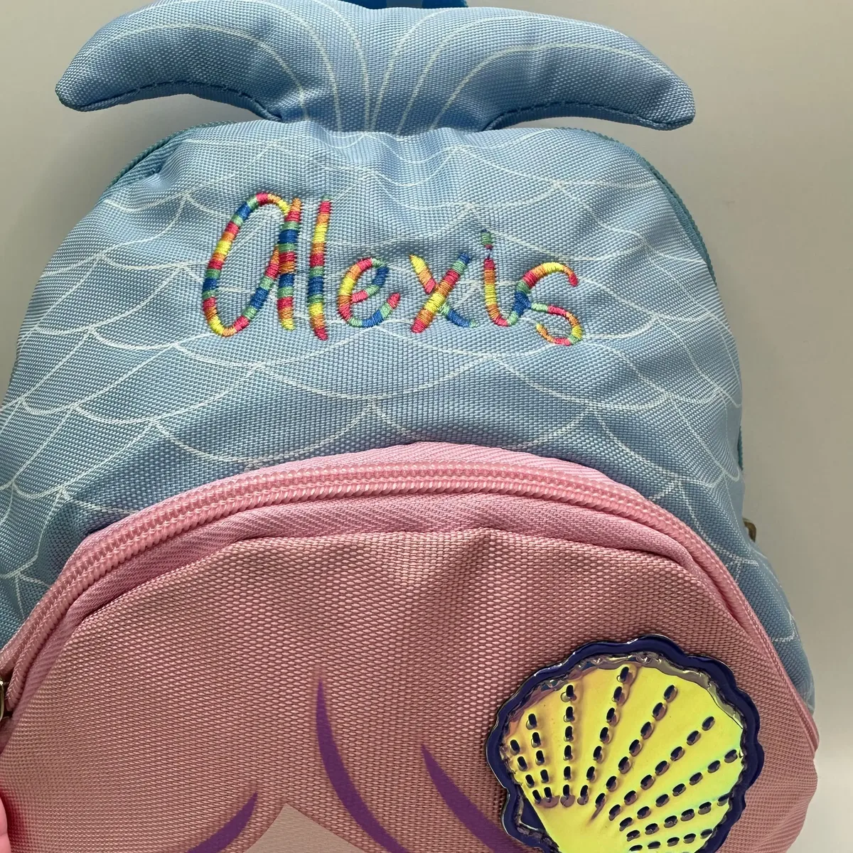 sac à dos sirène en nylon coloré pour enfants, sac à dos personnalisé, dessin animé mignon, maternelle, loisirs