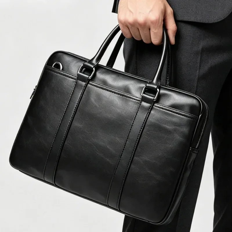 Porte-documents d'affaires de luxe pour hommes, sacoche pour ordinateur portable, sac à main de grande capacité, sacs à bandoulière multifonctions pour hommes