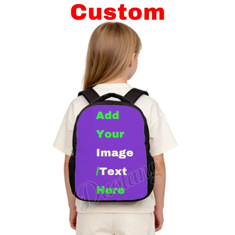 sac à dos scolaire personnalisé de 12 pouces pour adolescents, personnalisez votre photo, sac à langer pour enfants, sac à dos pour livres scolaires, sac cadeau