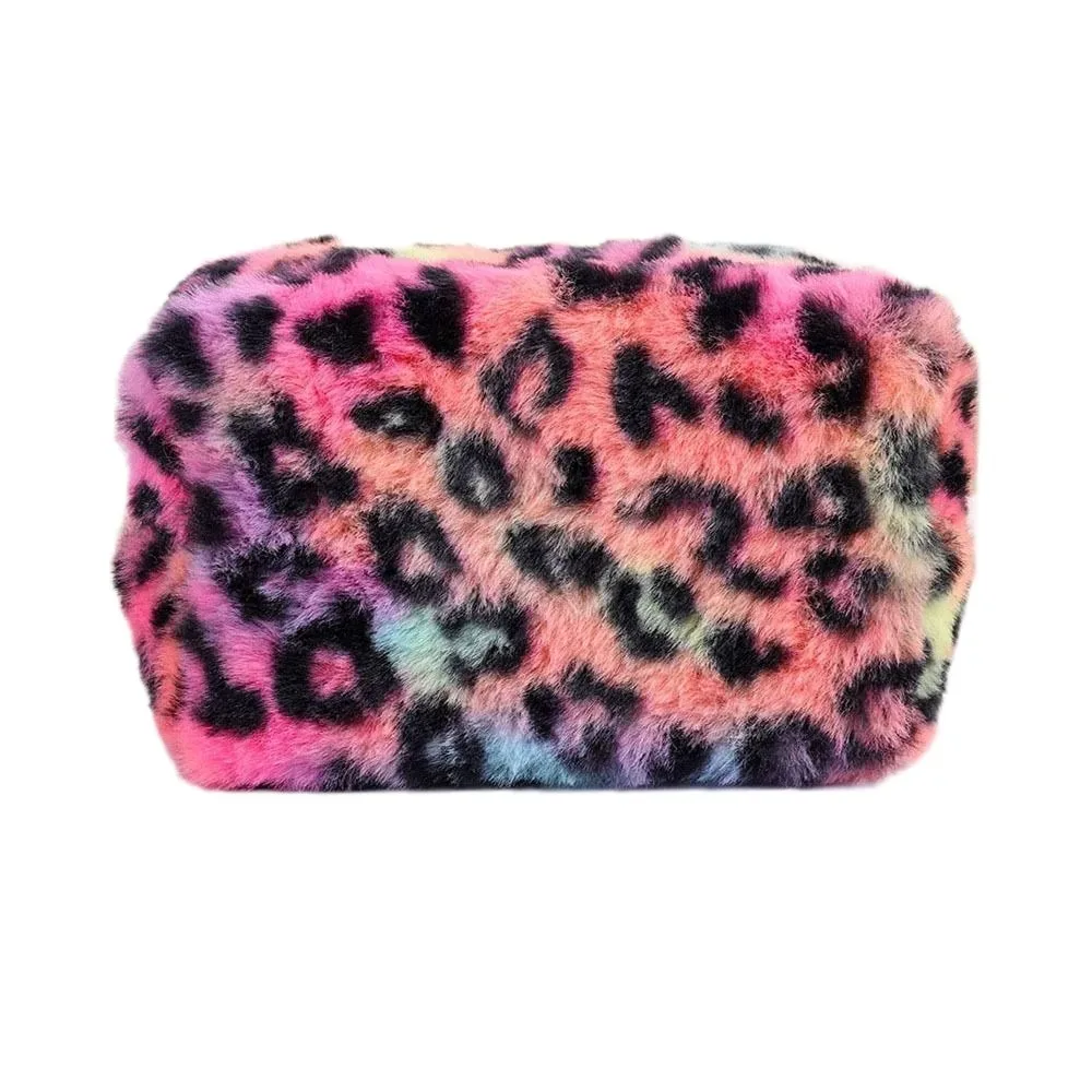 sacs de maquillage à imprimé léopard grande capacité pochette cosmétique douce pour femmes légère et durable organisateur de rangement cosmétique pour femmes