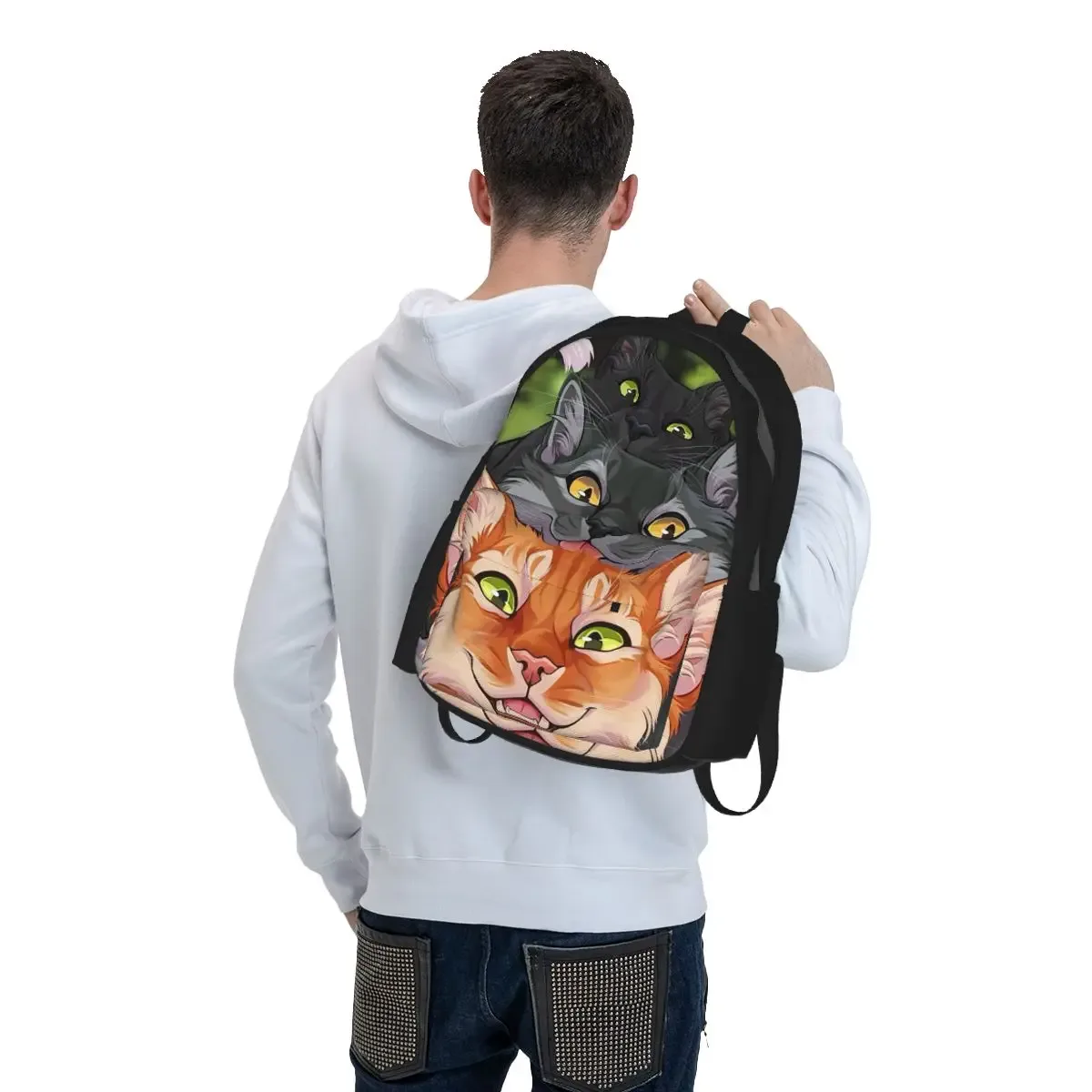 sac à dos warrior cats pour garçons et filles, sac d'école pour enfants, sacs à bandoulière pour ordinateur portable pour hommes et femmes