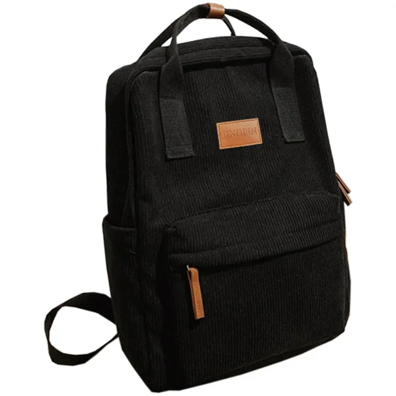 sac à dos élégant en velours côtelé, multicolore, sangle réglable, léger pour un usage quotidien, décontracté, fonctionnel, élégant, simple