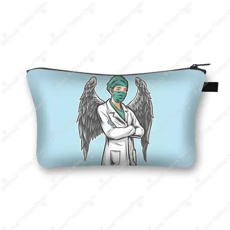 étui à cosmétiques pour médecin et infirmière, stéthoscope médical, seringue, trousse de toilette, organisateur, sacs à cosmétiques pour femmes, trousse de maquillage pour hôpital ecg