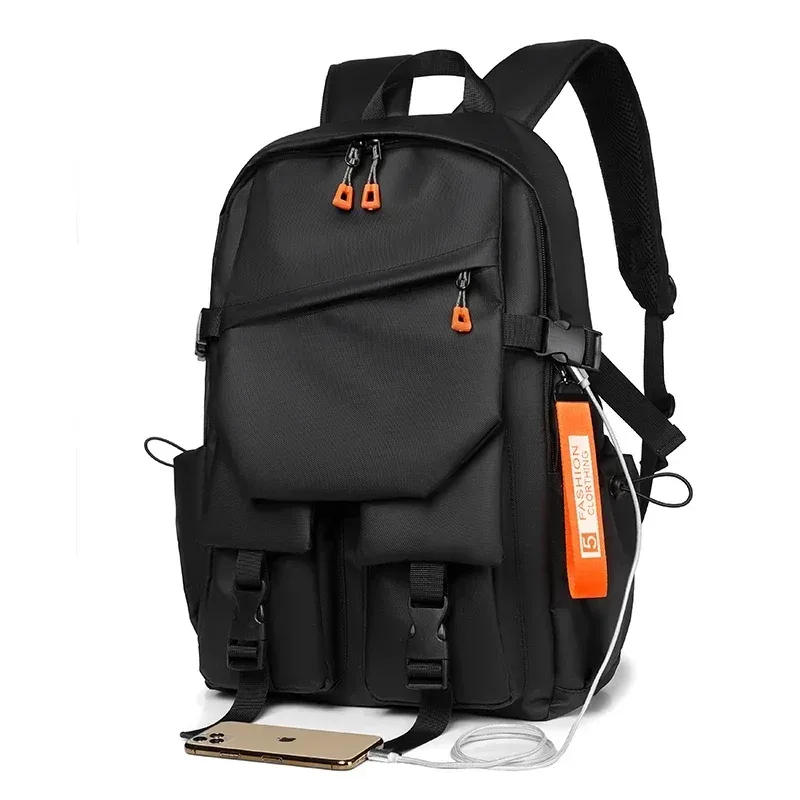 sac à dos tendance pour hommes, sac à dos pour ordinateur portable 15.6, avec usb, grande capacité, étanche, sac de voyage, sacs d'école simples pour hommes