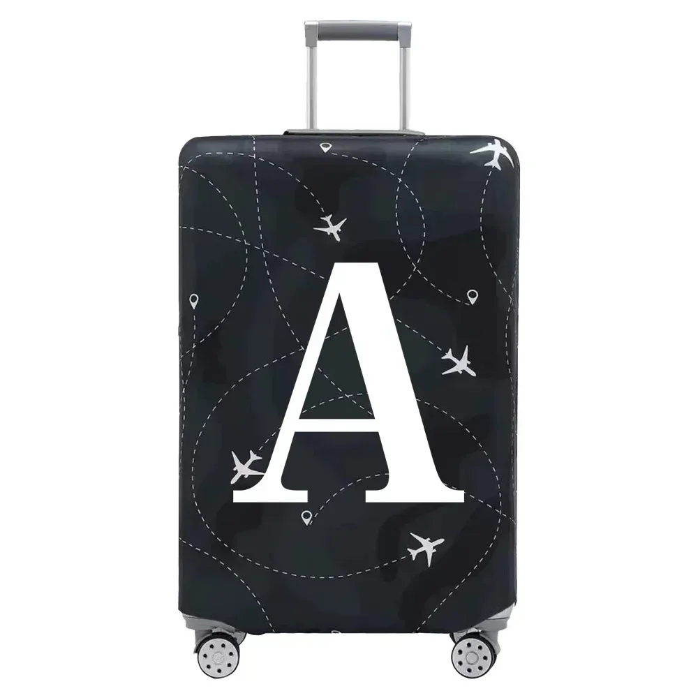 Housse de protection pour bagages en tissu extensible, housse anti-poussière, anti-rayures, adaptée aux valises de 18 à 32 pouces, accessoires de voyage avec lettres blanches