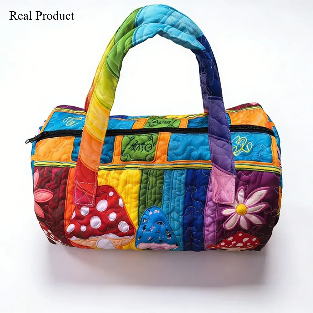 Sac fourre-tout matelassé 3D de style occidental, imprimé cheval en course, cactus, bohème, sac de voyage, sac à bandoulière fait à la main, grande capacité, sac de transport