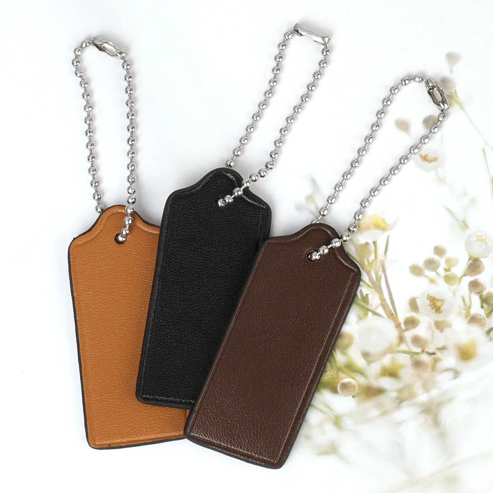 2 étiquettes de bagage en cuir de vachette, accessoires de voyage pour valises, breloques en cuir pour sacs, chaînes porte-clés pendentifs pour sacs à main et sacs à bandoulière