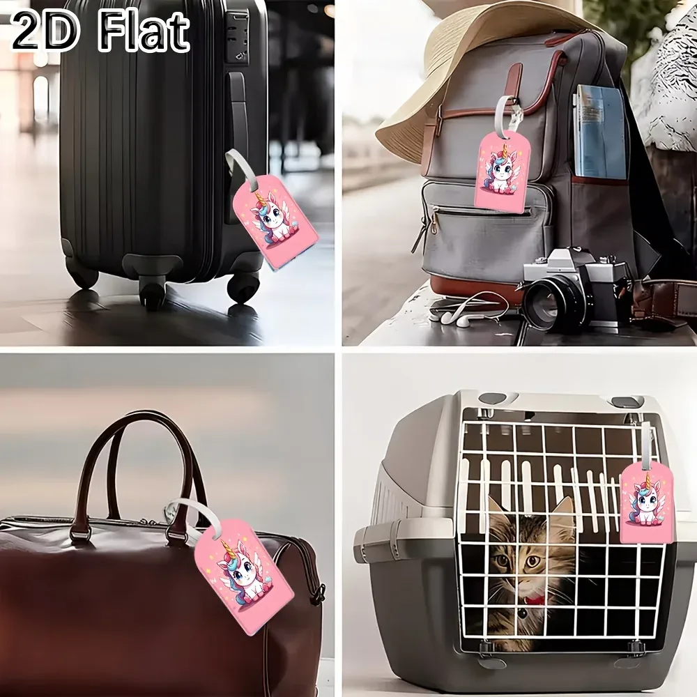 étiquette de bagage keepdo unicorn, adaptée aux voyages quotidiens, étiquette de valise avec étiquette licorne mignonne pour sacs à dos et voyages