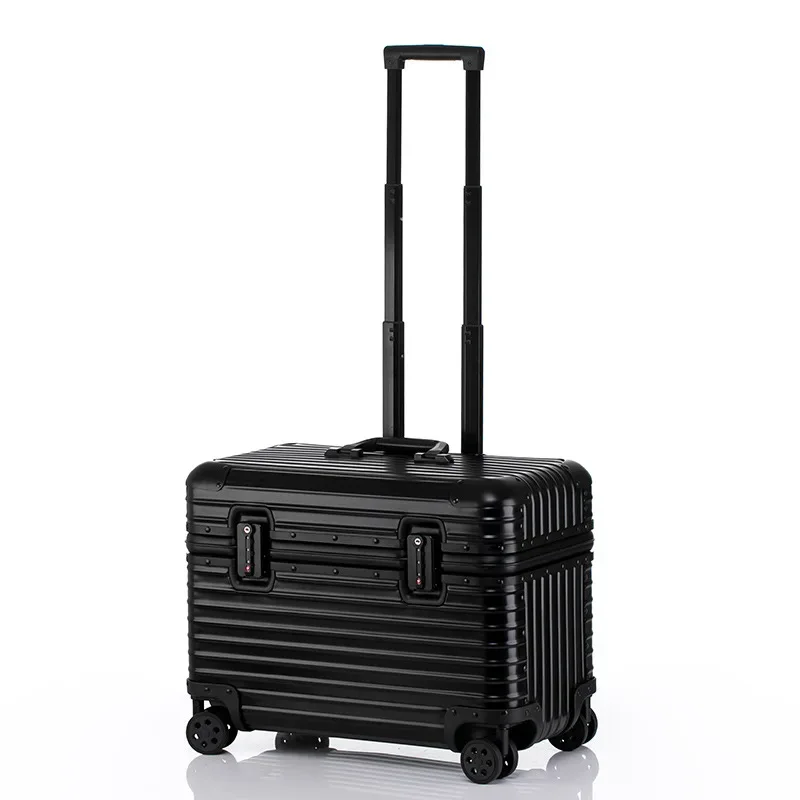 valise cabine de voyage petite bagage en métal 100% aluminium valises à roulettes de voyage boîte pour appareil photo boîtier de chariot 18/20/22 pouces
