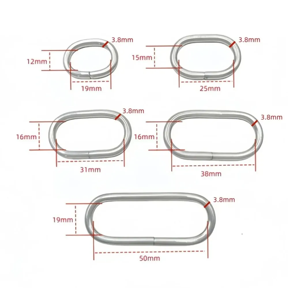anneaux ovales en métal pour boucles de ceinture, 10 à 100 pièces, anneaux en o non soudés pour sac à dos, bracelet de montre, collier de chien, accessoires en sangle de cuir