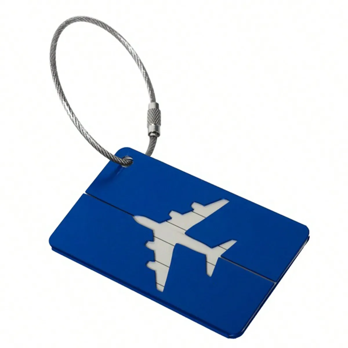 étiquette à bagages plate en alliage d'aluminium, étiquette créative avec nom et carte d'identité, accessoires de voyage pour adultes