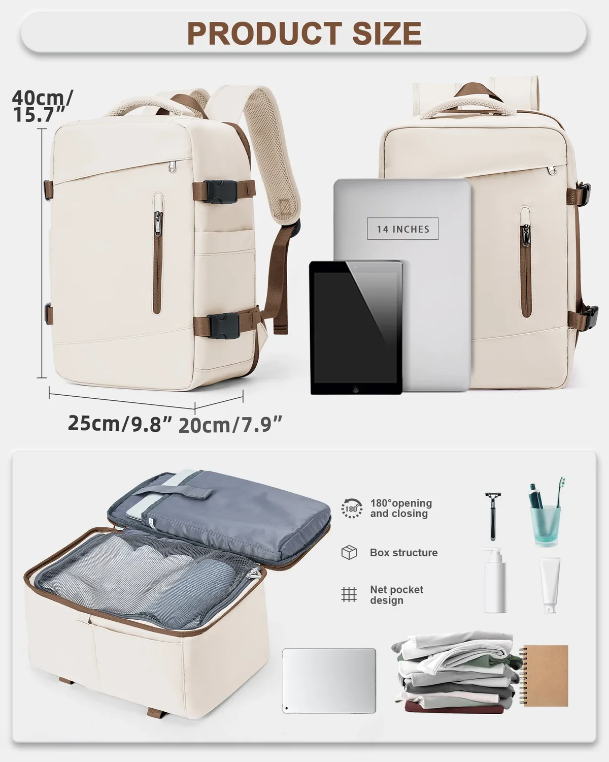 sac à dos pour hommes multifonctionnel cahier sac à dos emballage cubes femmes sac à dos ryanair 40x20x25 bagage à main loisirs ordinateur portable pack