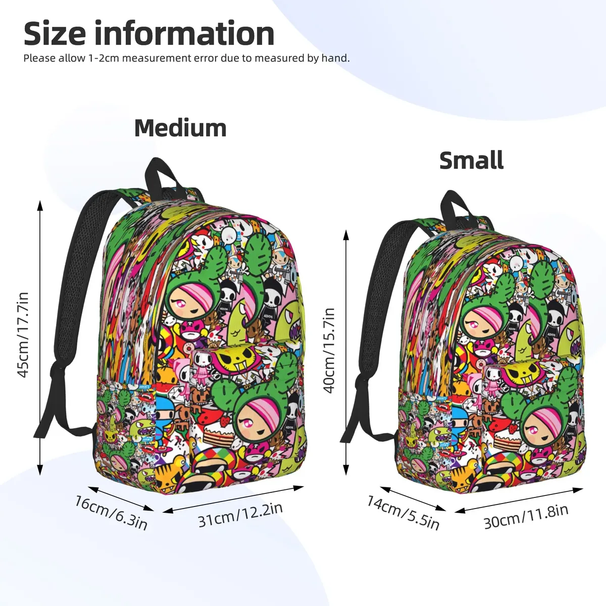sac à dos tokidokii pour fille, sacs à dos de sport en polyester, sacs à dos souples et amusants pour le lycée