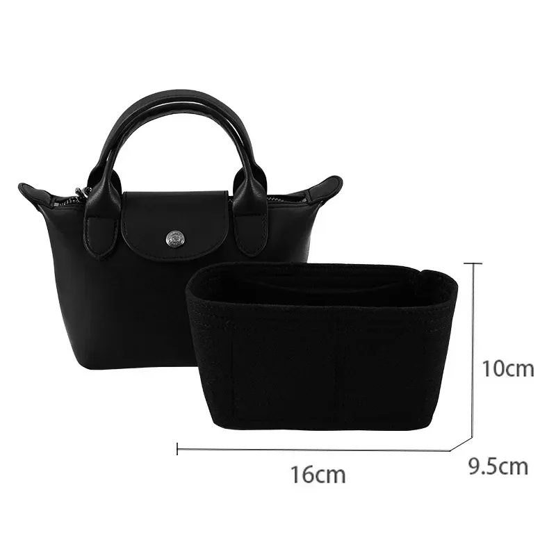 longchamp-mini sac de rangement, doublure en feutre, sac à main en glouton, insertion de sac à main, nouveau