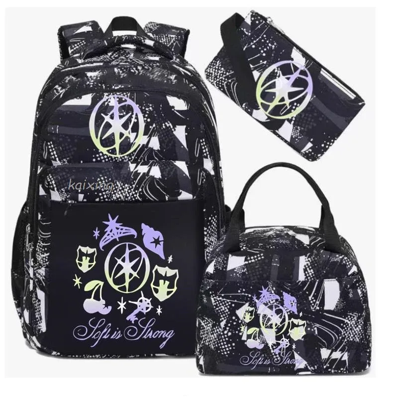 hot katseye drôle impression sacs à dos avec sacs à déjeuner multi-poches camouflage adolescents voyage sac à dos pour ordinateur portable femmes sac d'école mochila