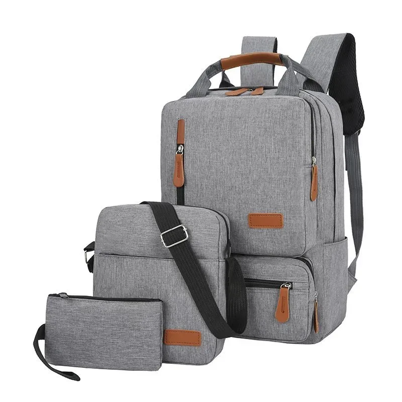 nouveau sac à dos de chargement usb sac à dos d'ordinateur étanche de grande capacité pour hommes cartable d'étudiant multifonction en trois pièces