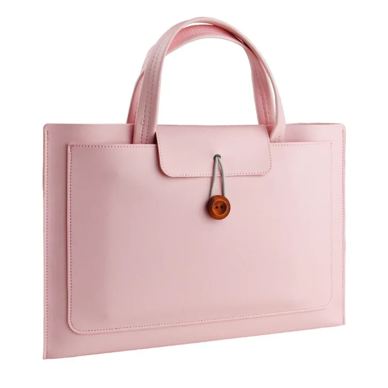 porte-documents/sac à main en cuir lisse avec initiales monogrammées, grande capacité, pour ordinateurs portables apple macbook 14 pouces et huawei 16 pouces