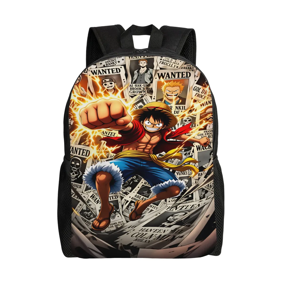 sac à dos one piece chopper pour femmes et hommes, sacs à dos de camping en polyester, sacs d'école imprimés streetwear, sac à dos