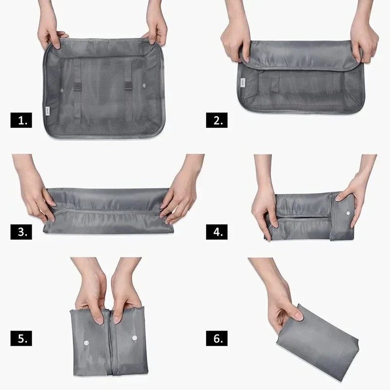 sacs de rangement pour organisateur de voyage, 7 pièces, cube de garde-robe, valise, ensemble de cubes d'emballage, bagages, vêtements, pochette à chaussures pliante