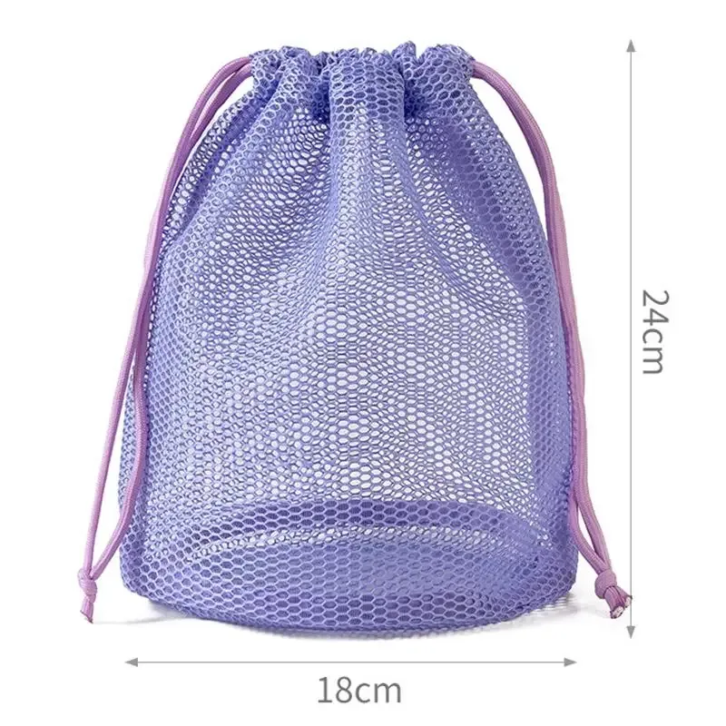 pochette de rangement en maille de nylon avec cordon de serrage, sac de voyage polyvalent pour produits numériques, organisateur de maquillage et cosmétiques, pour l'extérieur