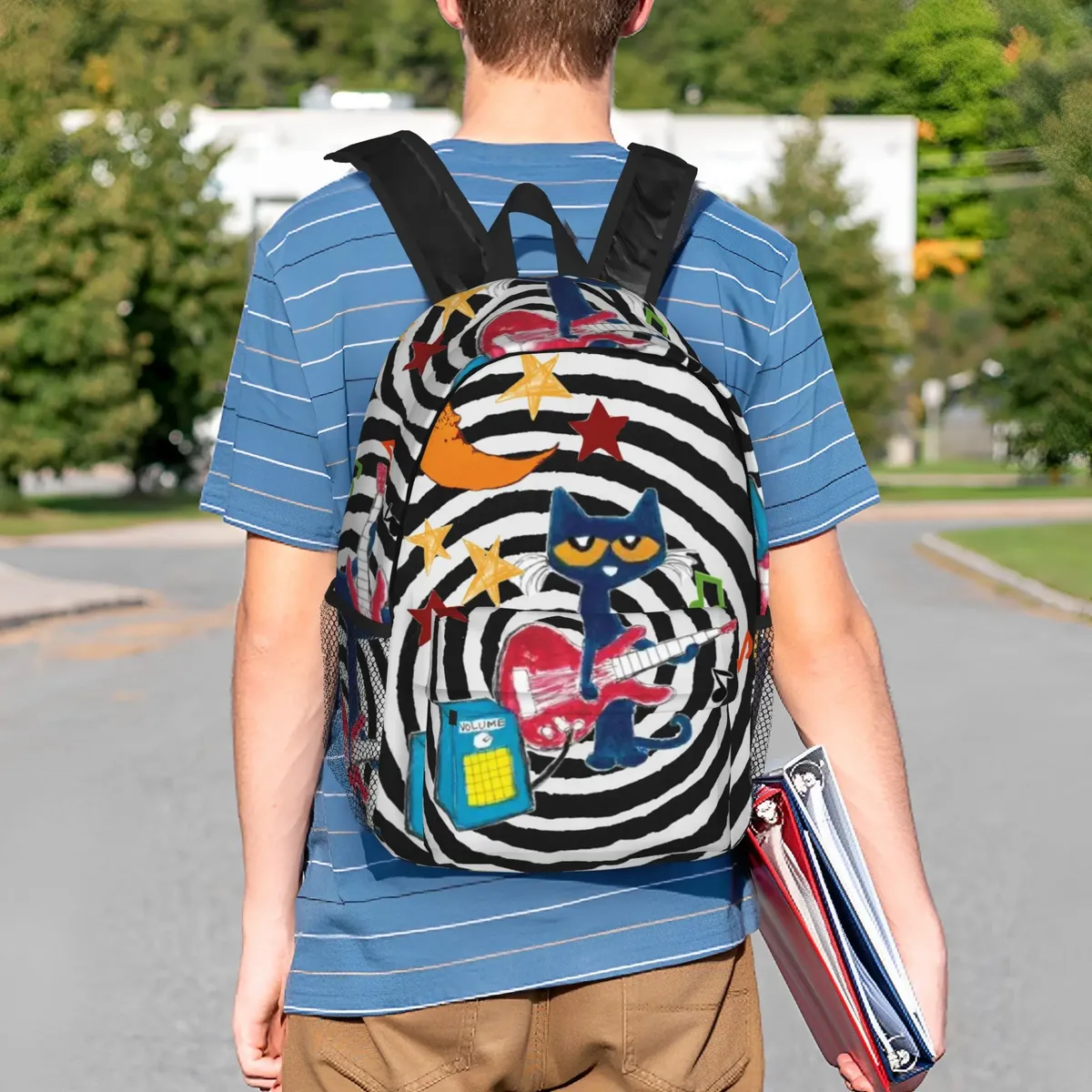 pete the cat – sac à dos grande capacité pour garçons et filles, sac à bandoulière pour hommes et femmes, sac d'école, offre spéciale