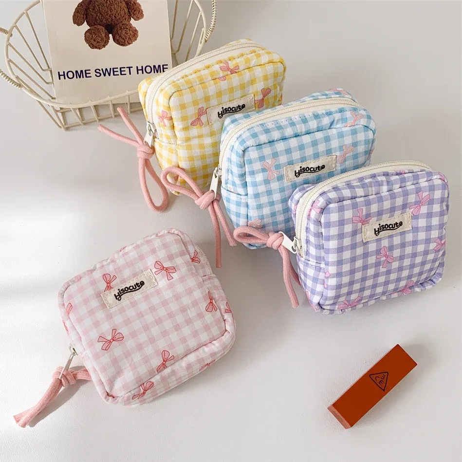 Mini pochette de maquillage Version coréenne pour voyage, enveloppe de rouge à lèvres, sac de rangement de bijoux cosmétiques portables, idée cadeau de noël/anniversaire