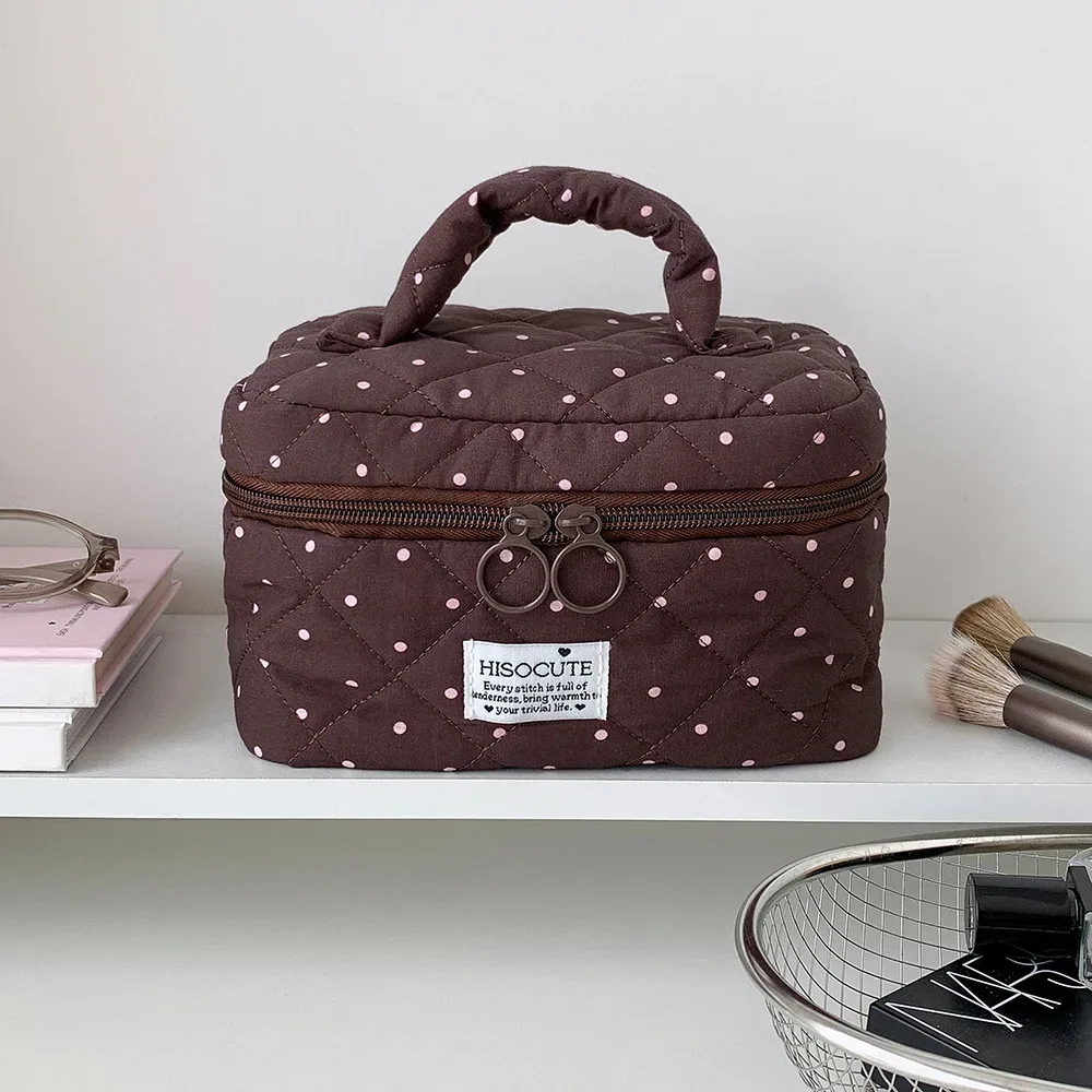 sac à main matelassé pour femme, style tendance, pochette de voyage, organisateur d'accessoires de maquillage et cosmétiques, sac fourre-tout portable à fermeture éclair