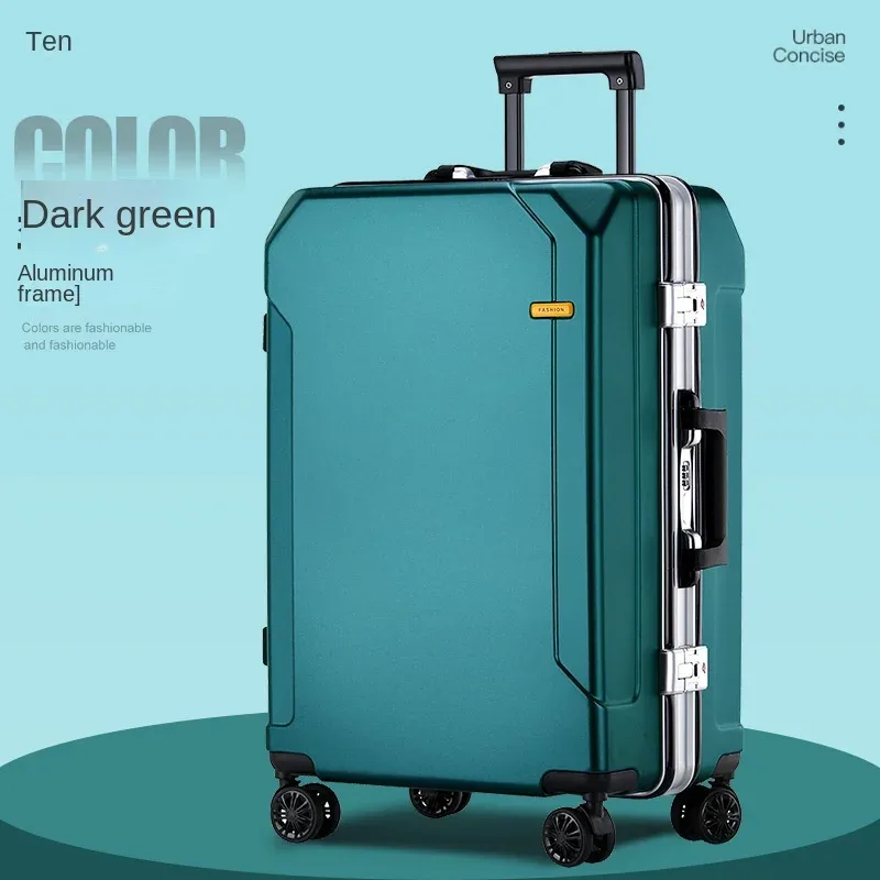 valise universelle avec cadre en aluminium, valise à roulettes, valise d'embarquement à roulettes, verrouillage par mot de passe, voyage d'affaires, nouveau, 20 ", 24/28"