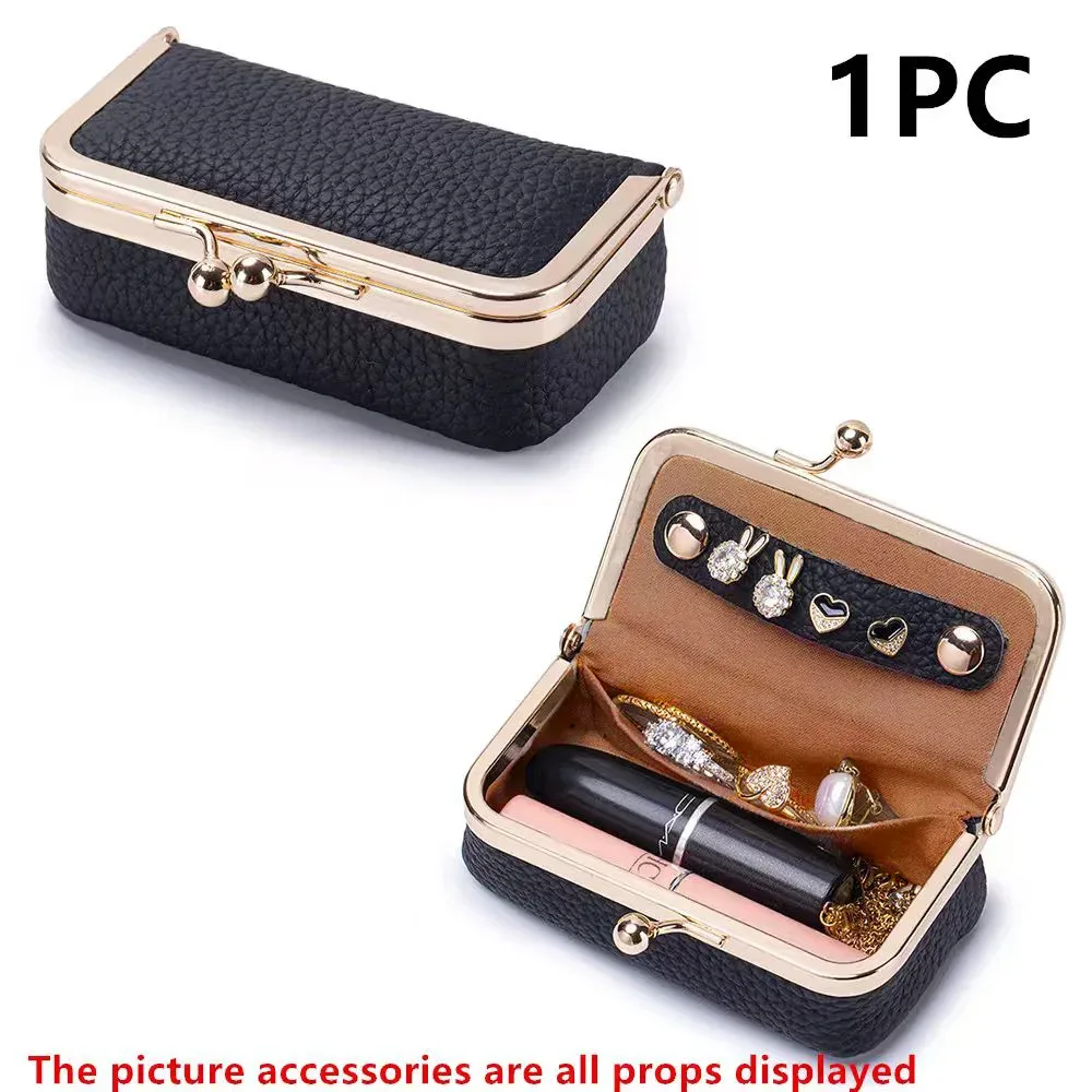 sac de rangement pour bijoux pour femmes, petit sac en cuir pu pour écouteurs, boîte de rangement pour bagues, colliers, boucles d'oreilles, mini porte-monnaie