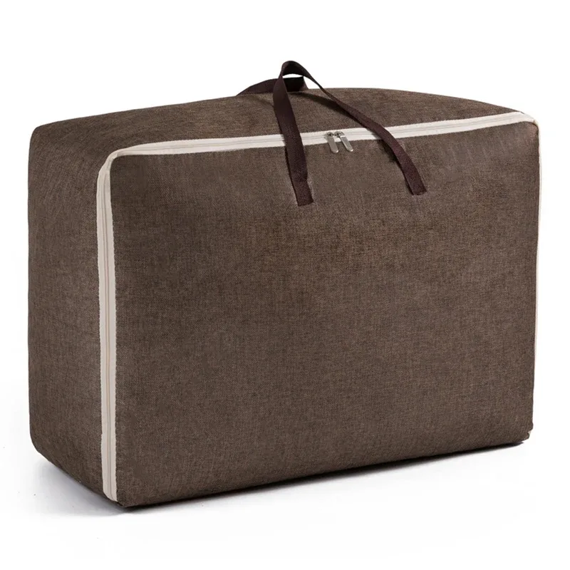 Sac à bagages portable, sacs de rangement pour vêtements de voyage, sac à main à fermeture éclair, anti-poussière, gril en coton, grand sac de sport à main